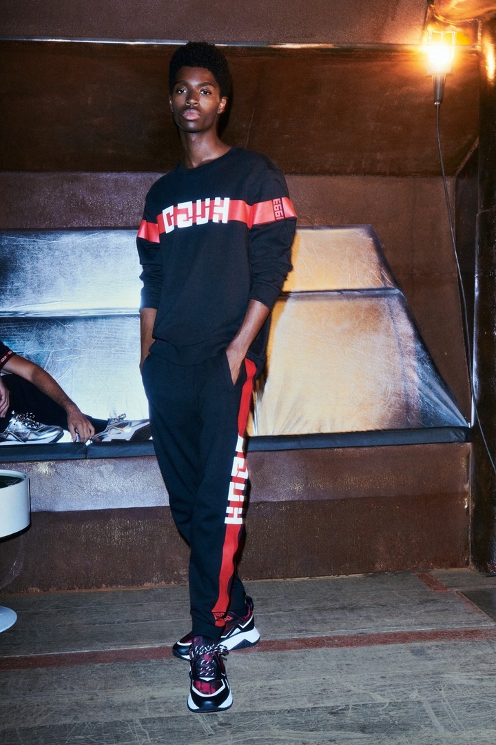 Sporting a HUGO sweatsuit, Alton Mason fronts the brand's holiday 2019 campaign.