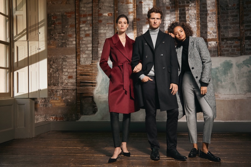 Front and center, Tom Warren joins Carla Ciffoni and Tamara Firth for Jaeger's fall-winter 2019 campaign.