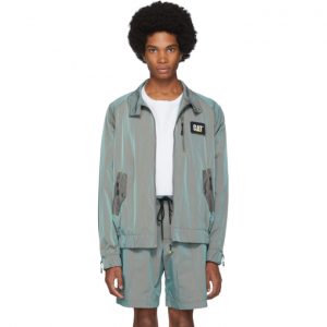 John Elliott Green CAT Edition Iridescent Nylon Harrington Jacket John Elliott Green CAT Edition Iridescent Nylon Harrington Jacket