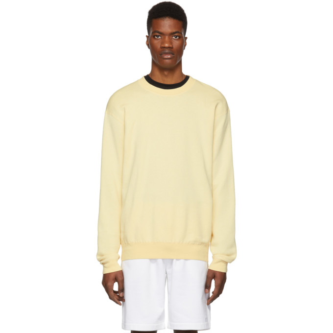 pale yellow crew neck sweatshirt