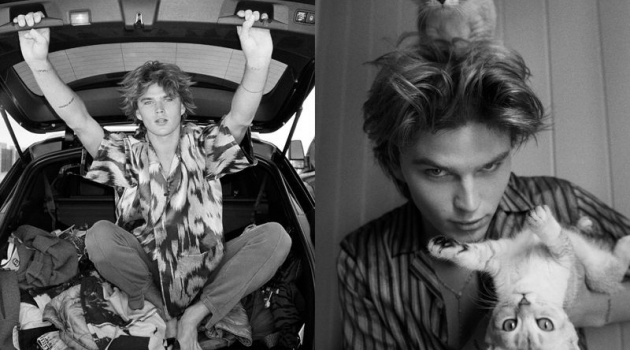 Jordan Barrett Poses with Cats for Puss Puss Jordan Barrett Poses with Cats for Puss Puss
