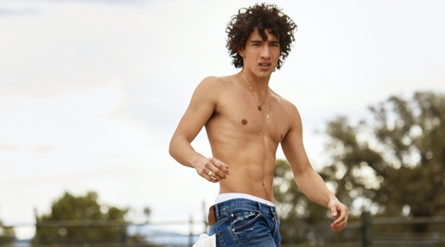 Jorge López Covers GQ México, Talks 'Elite' Going shirtless, Jorge López loses his American Vintage t-shirt and wears Massimo Dutti boxers with Dolce & Gabbana jeans. He also rocks Friperie cowboy boots for the GQ México shoot.