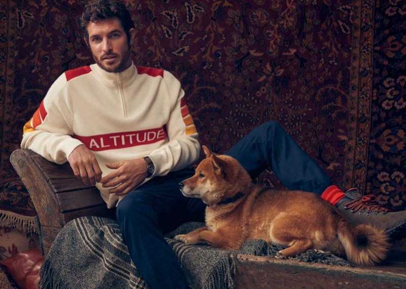 Justice Joslin sports an Altitude half-zip sweater by LE 31.