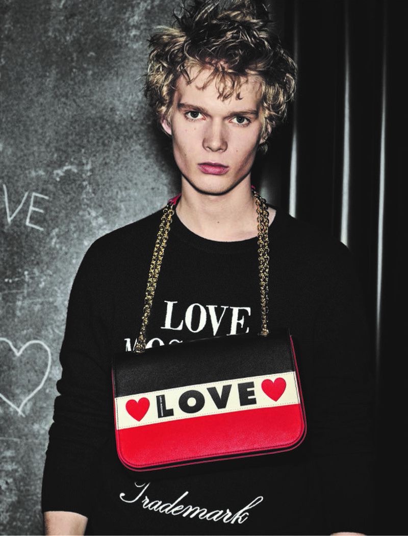 Aaron Sirainen fronts LOVE Moschino's fall-winter 2019 campaign.