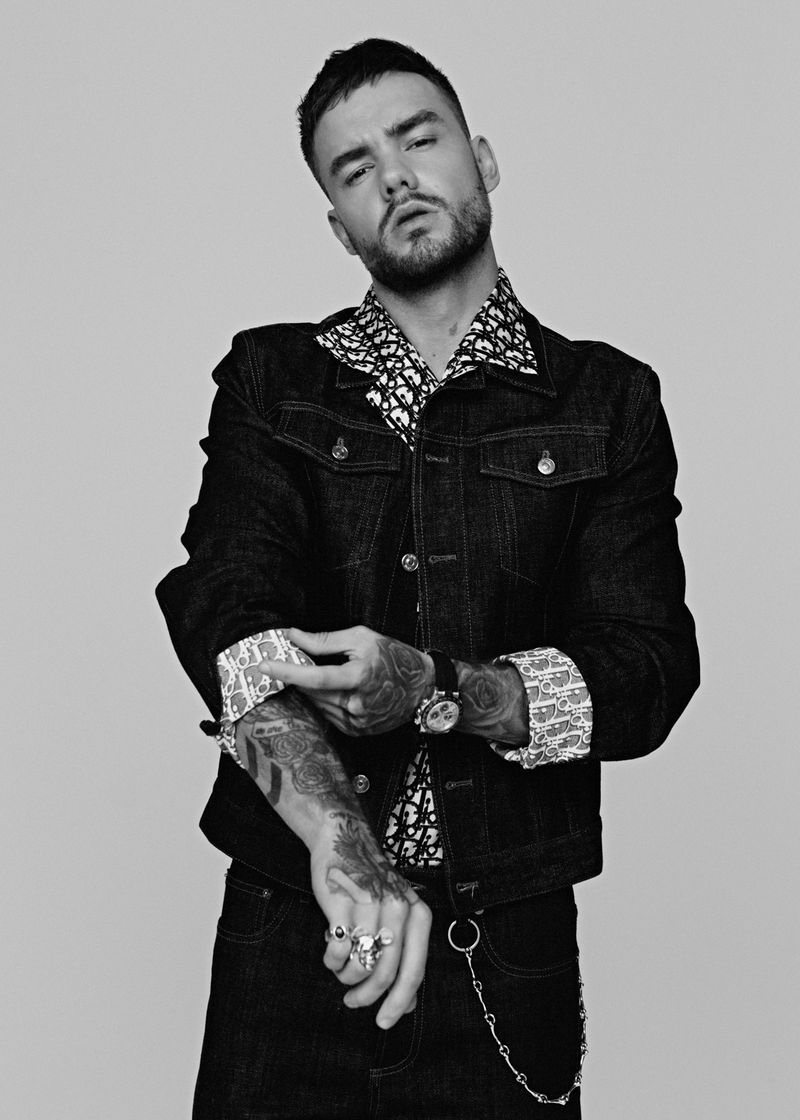 Doubling down on denim, Liam Payne wears a Dior Men shirt for Têtu.