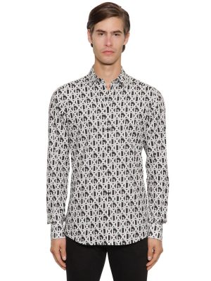 Logo Printed Cotton Poplin Shirt Logo Printed Cotton Poplin Shirt