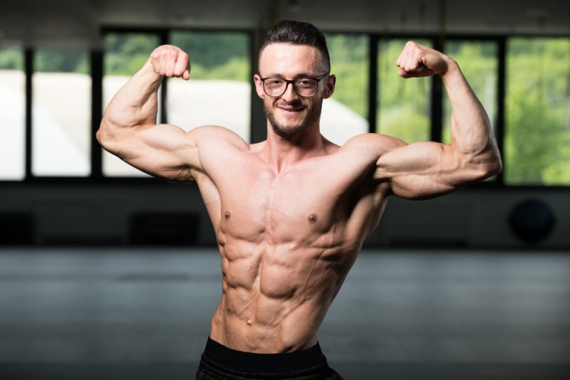 Man in Glasses Flexing