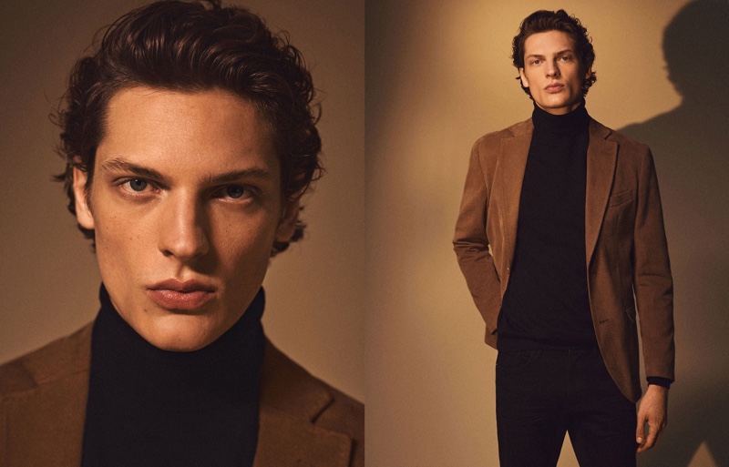 Making a case for brown and black, Valentin Caron sports Massimo Dutti.