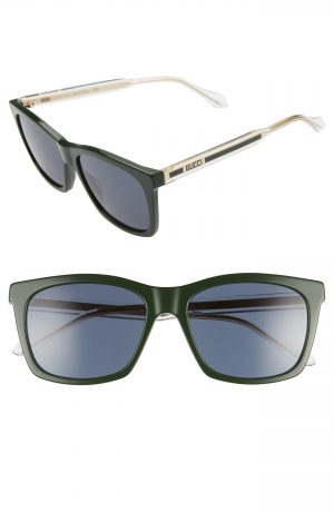 Men's Gucci 56Mm Square Sunglasses - Green Men's Gucci 56Mm Square Sunglasses - Green