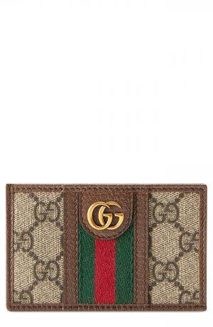 Men's Gucci Ophidia Gg Card Case - Brown Men's Gucci Ophidia Gg Card Case - Brown