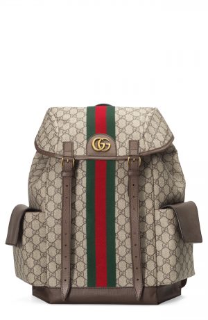 Men's Gucci Ophidia Medium Gg Supreme Canvas Backpack - Brown Men's Gucci Ophidia Medium Gg Supreme Canvas Backpack - Brown
