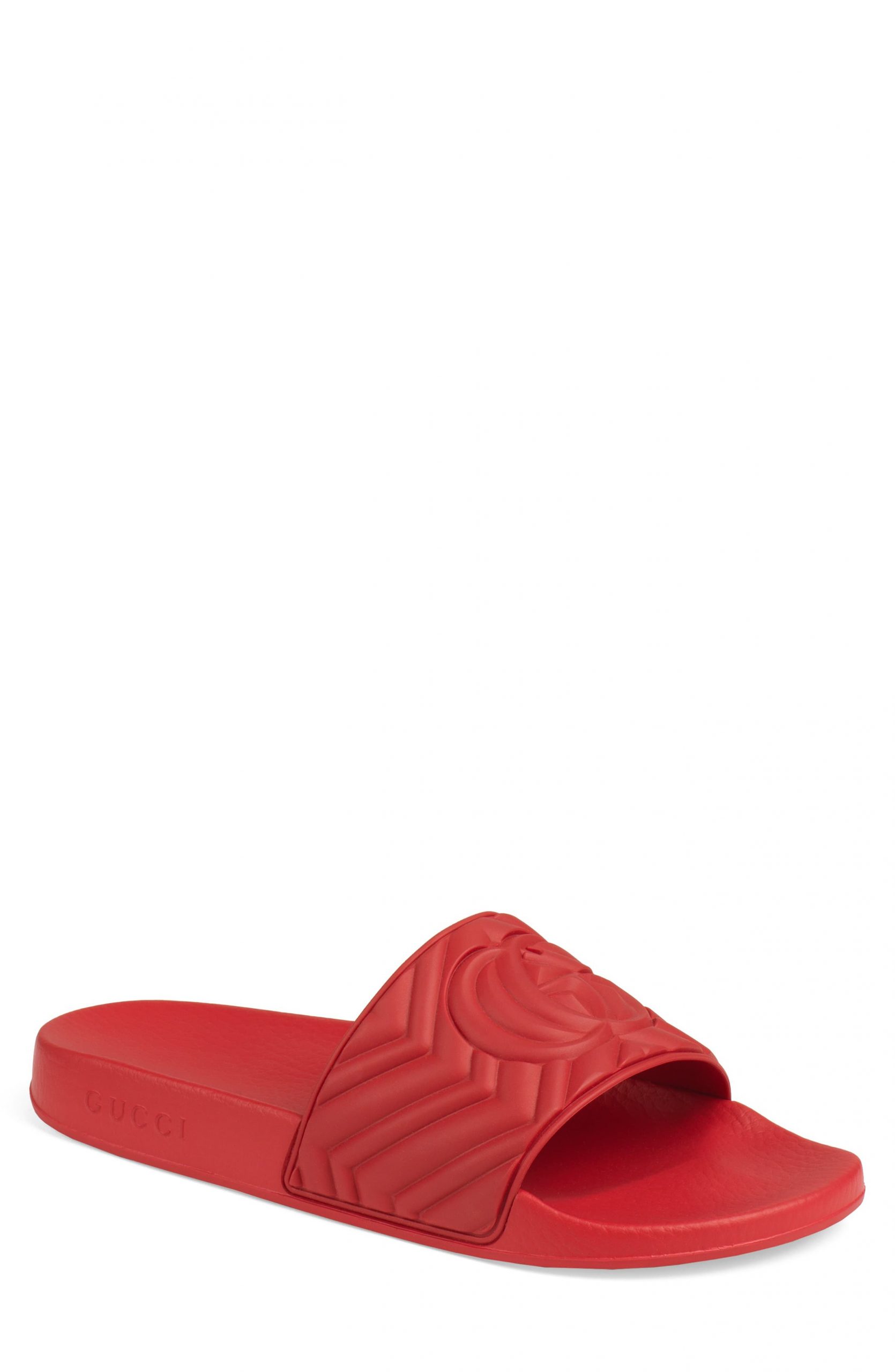 Men’s Gucci Pursuit Matelasse Slide Sandal, Size 15US / 14UK – Red ...