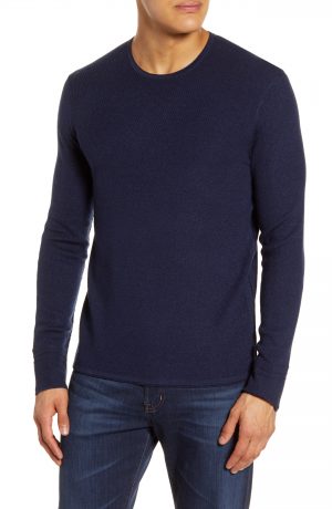Men's Rag & Bone Davis Long Sleeve Thermal Wool & Linen Blend T-Shirt, Size Medium - Blue Men's Rag & Bone Davis Long Sleeve Thermal Wool & Linen Blend T-Shirt, Size Medium - Blue