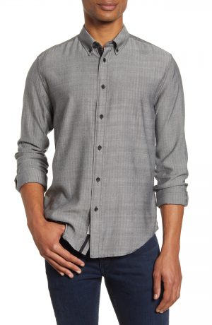 Men's Rag & Bone Fit 2 Tomlin Slim Fit Herringbone Button-Down Shirt, Size Small - Black Men's Rag & Bone Fit 2 Tomlin Slim Fit Herringbone Button-Down Shirt, Size Small - Black
