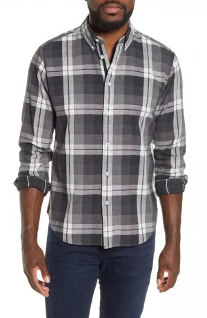 Men's Rag & Bone Fit 2 Tomlin Slim Fit Plaid Button-Down Oxford Shirt, Size Small - Black Men's Rag & Bone Fit 2 Tomlin Slim Fit Plaid Button-Down Oxford Shirt, Size Small - Black