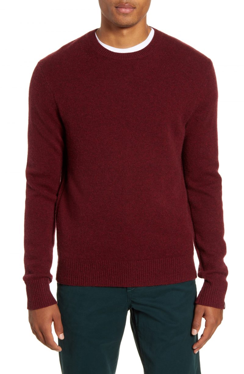Men’s Rag & Bone Haldon Crewneck Cashmere Sweater, Size XX-Large – Red ...
