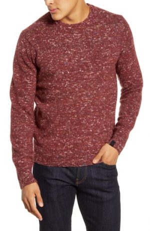 Men's Rag & Bone Theon Crewneck Classic Fit Pullover, Size Small - Burgundy Men's Rag & Bone Theon Crewneck Classic Fit Pullover, Size Small - Burgundy