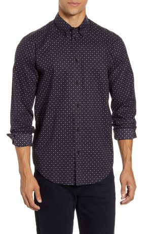 Men's Rag & Bone Zac Slim Fit Geo Dot Button-Down Shirt, Size Small - Black Men's Rag & Bone Zac Slim Fit Geo Dot Button-Down Shirt, Size Small - Black