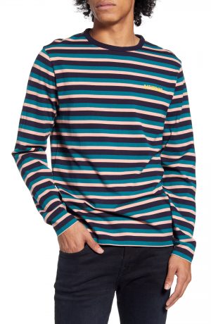 Men's Saturdays Nyc Alek Stripe Long Sleeve T-Shirt, Size Small - Blue Men's Saturdays Nyc Alek Stripe Long Sleeve T-Shirt, Size Small - Blue