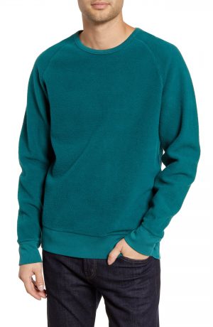 Men's Saturdays Nyc Simon Reverse Fleece Crewneck Sweatshirt, Size Small - Green Men's Saturdays Nyc Simon Reverse Fleece Crewneck Sweatshirt, Size Small - Green