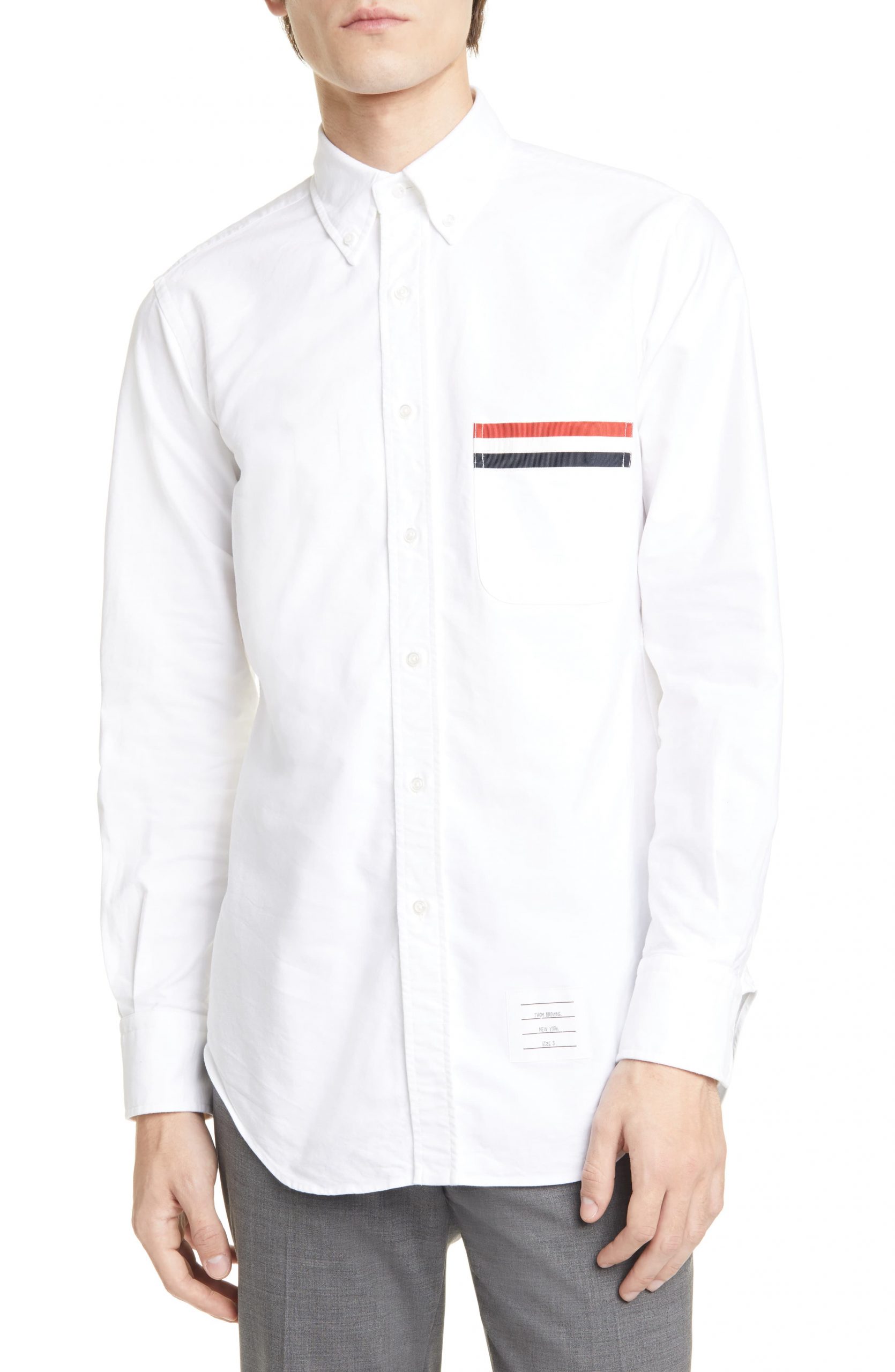 mens white slim fit oxford shirt