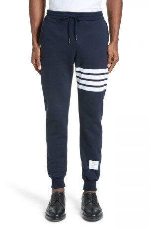 Men's Thom Browne Stripe Jogger Pants, Size 1 - Blue Men's Thom Browne Stripe Jogger Pants, Size 1 - Blue
