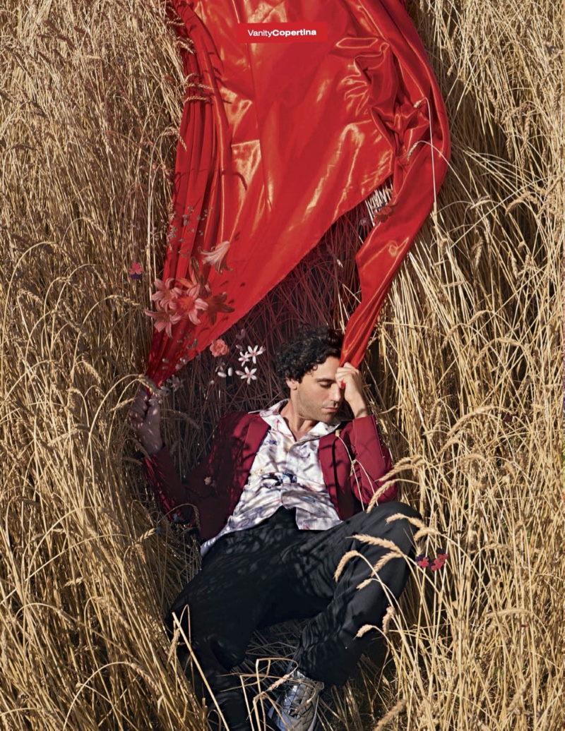 Singer Mika wears a Berluti suit jacket and shirt with vintage pants and Emporio Armani shoes for Vanity Fair Italia. » Mika Covers Vanity Fair Italia, Discusses New Music Singer Mika wears a Berluti suit jacket and shirt with vintage pants and Emporio Armani shoes for Vanity Fair Italia.