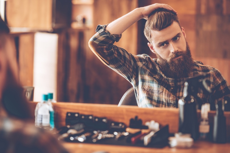 Mirror Man Beard Groomed Hair Barber Shop Mirror Man Beard Groomed Hair Barber Shop