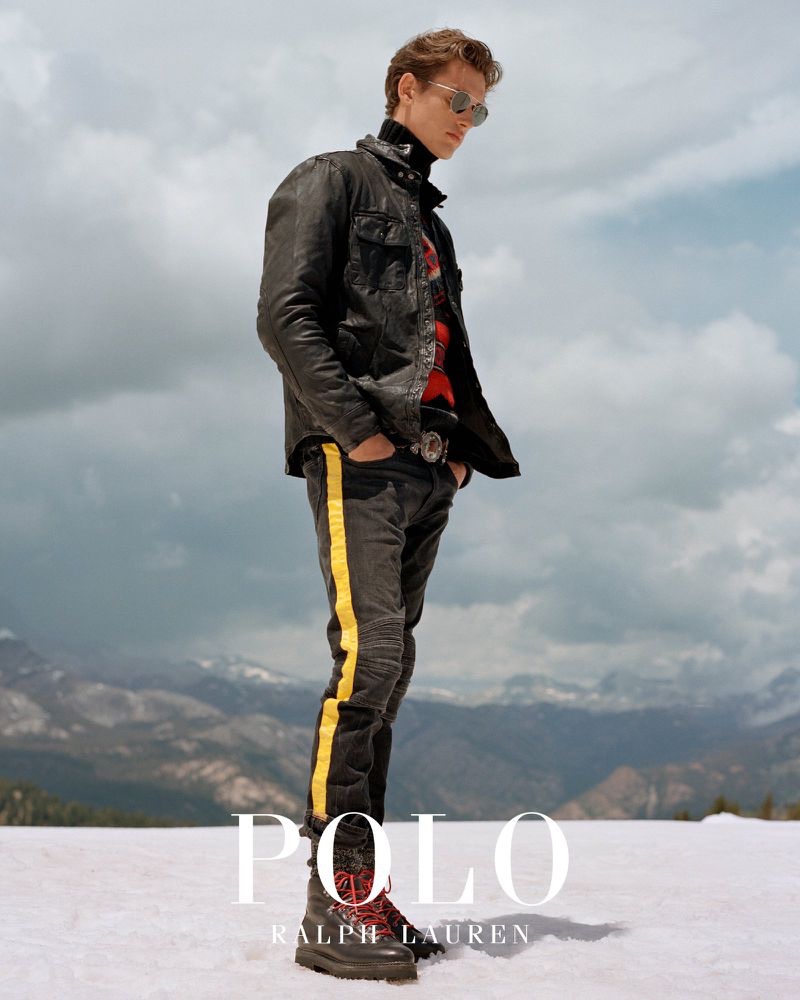 Front and center, Jegor Venned stars in POLO Ralph Lauren's fall-winter 2019 outerwear campaign.