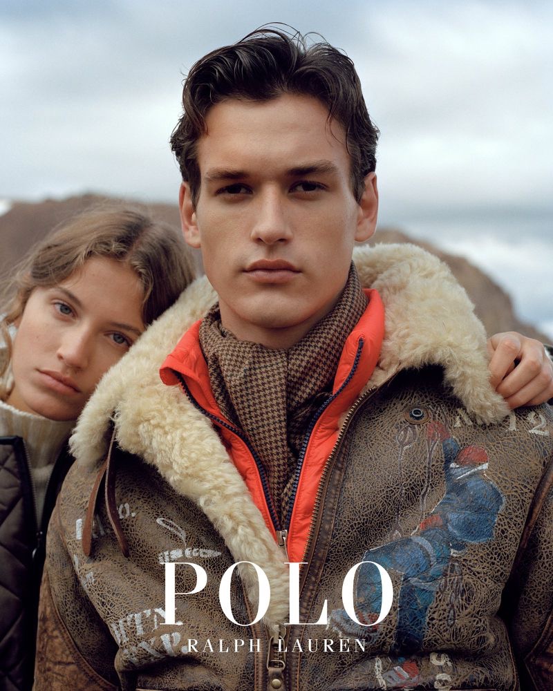 Altyn Simpson and Jegor Venned front POLO Ralph Lauren's fall-winter 2019 outerwear campaign.