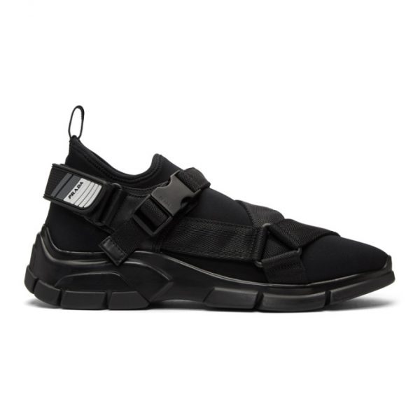 prada black neoprene sneakers