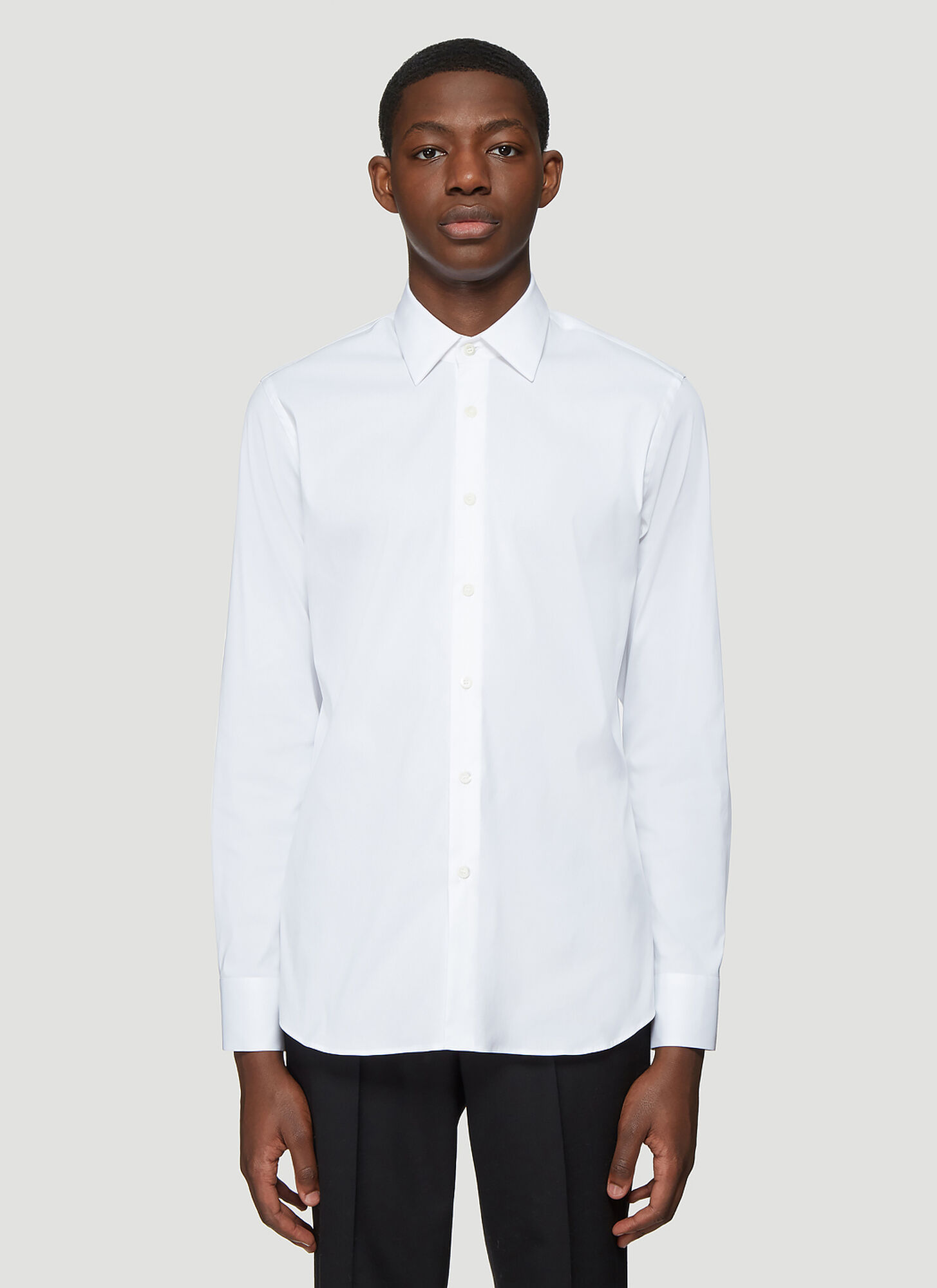 prada men's white dress shirt