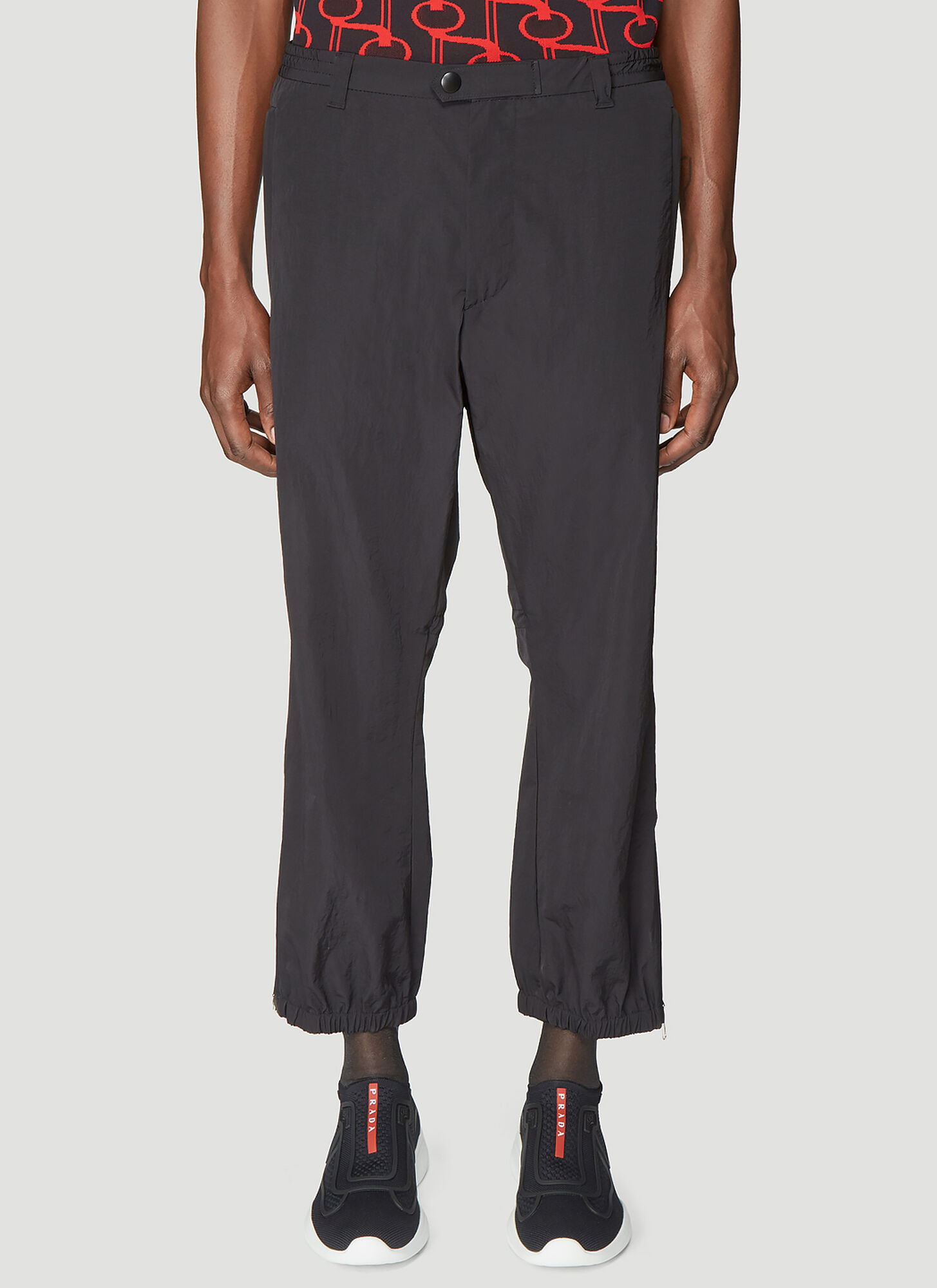 black nylon pants