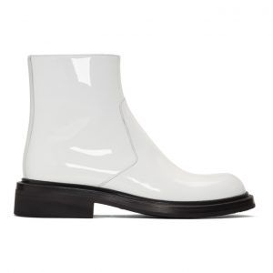 Prada White Patent Zip Boots Prada White Patent Zip Boots