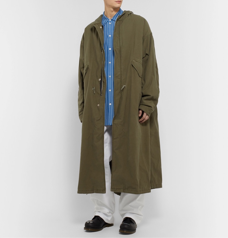 Raf Simons Oversized Shearling-Lined Cotton-Blend Hooded Parka