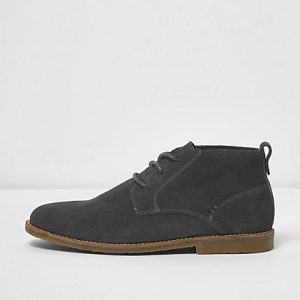 River Island Mens Dark grey suede chukka boots River Island Mens Dark grey suede chukka boots