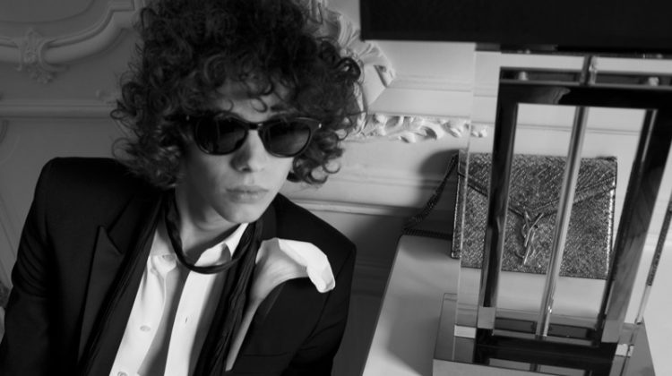Moonlight in Paris: Erin Mommsen Dons Sharp Style from Saint Laurent