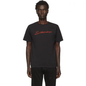Saturdays NYC Black Neon Script T-Shirt Saturdays NYC Black Neon Script T-Shirt
