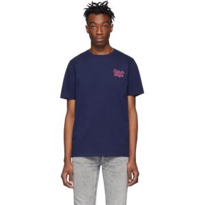 Saturdays NYC Blue Script Logo T-Shirt Saturdays NYC Blue Script Logo T-Shirt