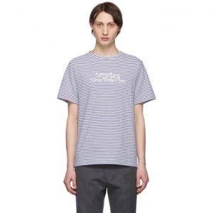 Saturdays NYC Blue and White Brandon Miller Standard T-Shirt Saturdays NYC Blue and White Brandon Miller Standard T-Shirt
