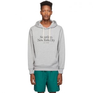 Saturdays NYC Grey Embroidered Miller Standard Ditch Hoodie Saturdays NYC Grey Embroidered Miller Standard Ditch Hoodie