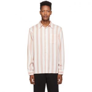 Saturdays NYC Pink and White Jumbo Stripe Perry Shirt Saturdays NYC Pink and White Jumbo Stripe Perry Shirt