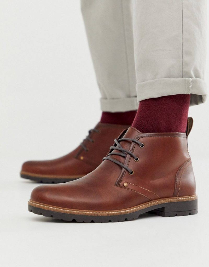 silver street chunky lace up boot
