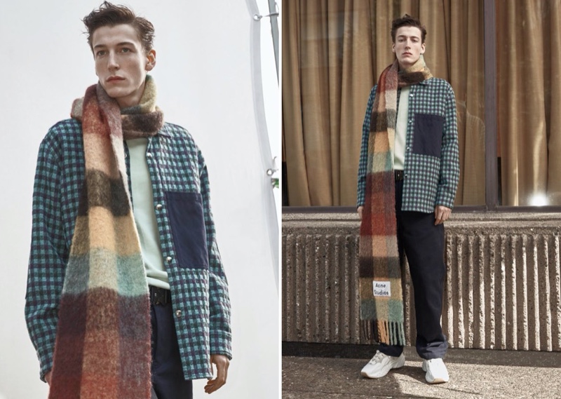 Mixing patterns, Nick Fortna rocks Acne Studios for Simons.