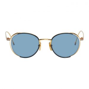 Thom Browne Gold and Navy TB-106 Sunglasses Thom Browne Gold and Navy TB-106 Sunglasses