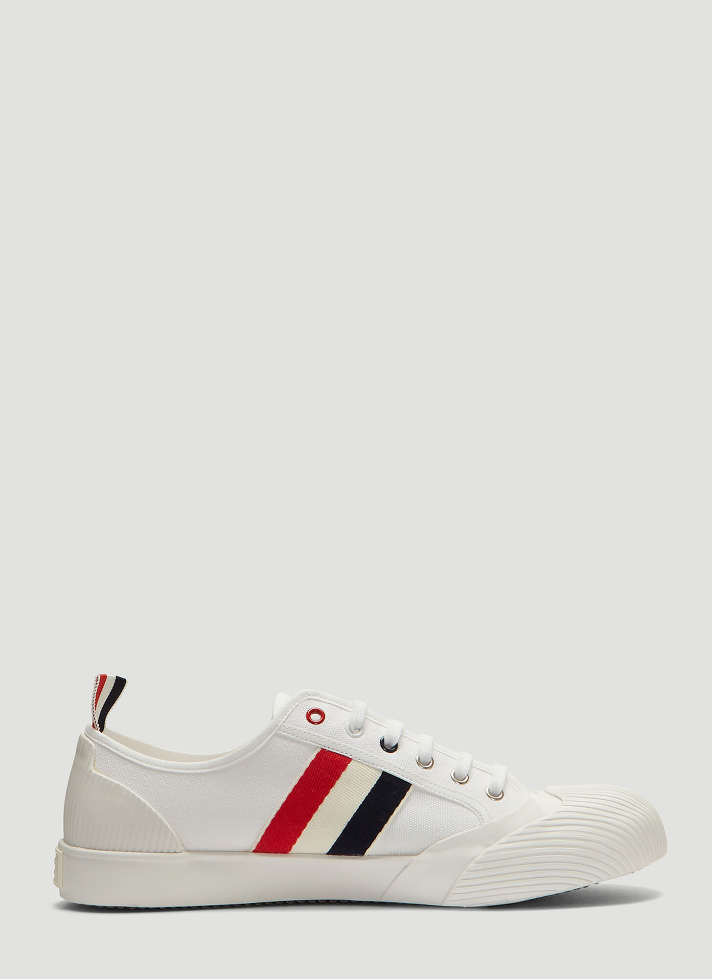 Thom Browne Low-Top Canvas Sneakers in White size US - 10 | The Fashionisto