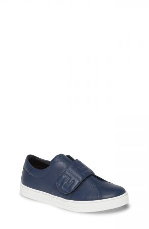 Toddler Fendi Ff Logo Sneaker, Size 8US / 24EU - Blue Toddler Fendi Ff Logo Sneaker, Size 8US / 24EU - Blue