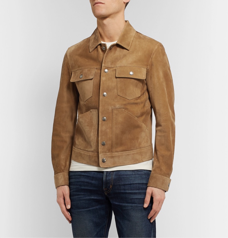 Tom Ford Slim-Fit Suede Trucker Jacket