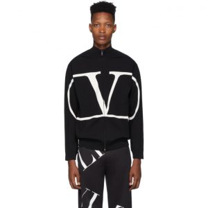 Valentino Black VLogo Zip-Up Sweater Valentino Black VLogo Zip-Up Sweater
