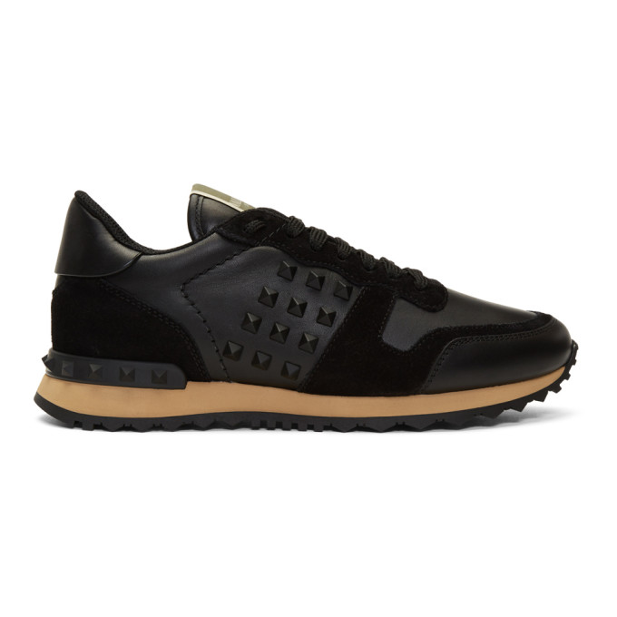 Valentino Black Valentino Garavani Rockstud Sneakers | The Fashionisto